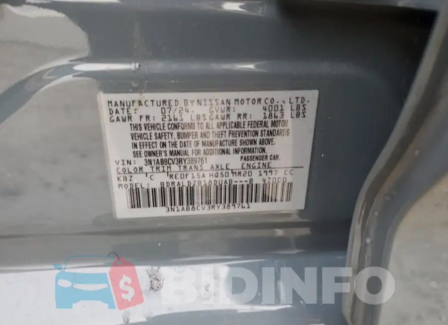 3N1AB8CV3RY389761 Photo# 12