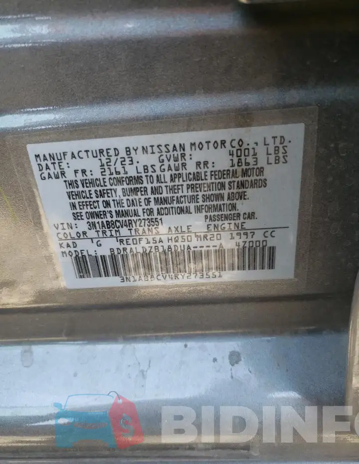 3N1AB8CV4RY273551 Photo# 13