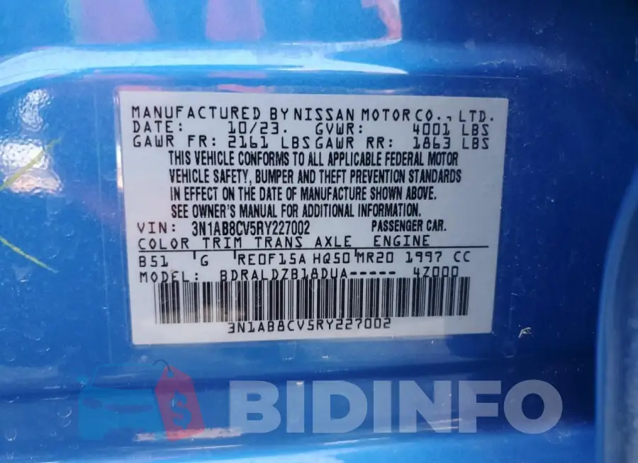3N1AB8CV5RY227002 Photo# 12