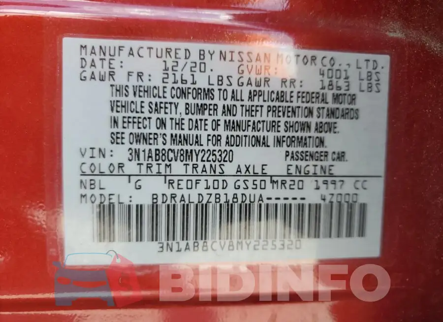 3N1AB8CV8MY225320 Photo# 12