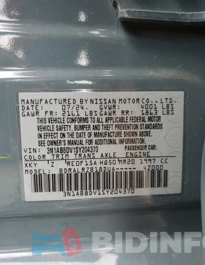 3N1AB8DV1SY204370 Photo# 12