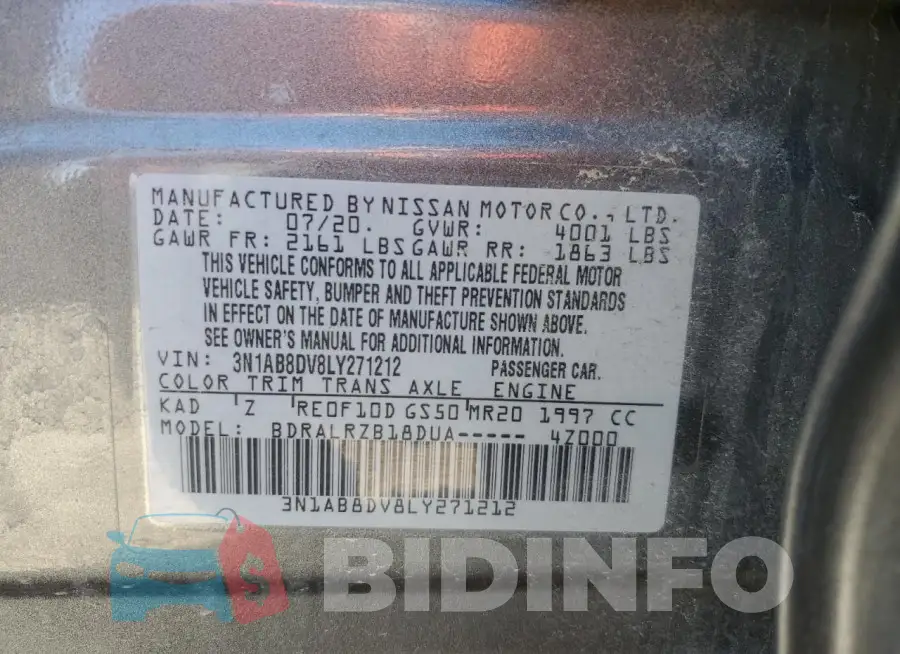 3N1AB8DV8LY271212 Photo# 12