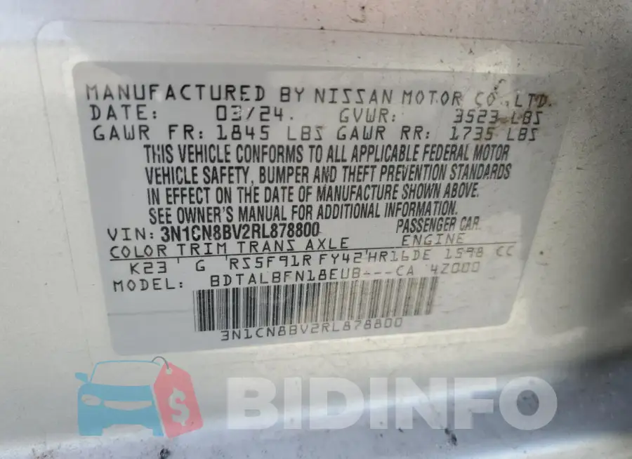 3N1CN8BV2RL878800 Photo# 13