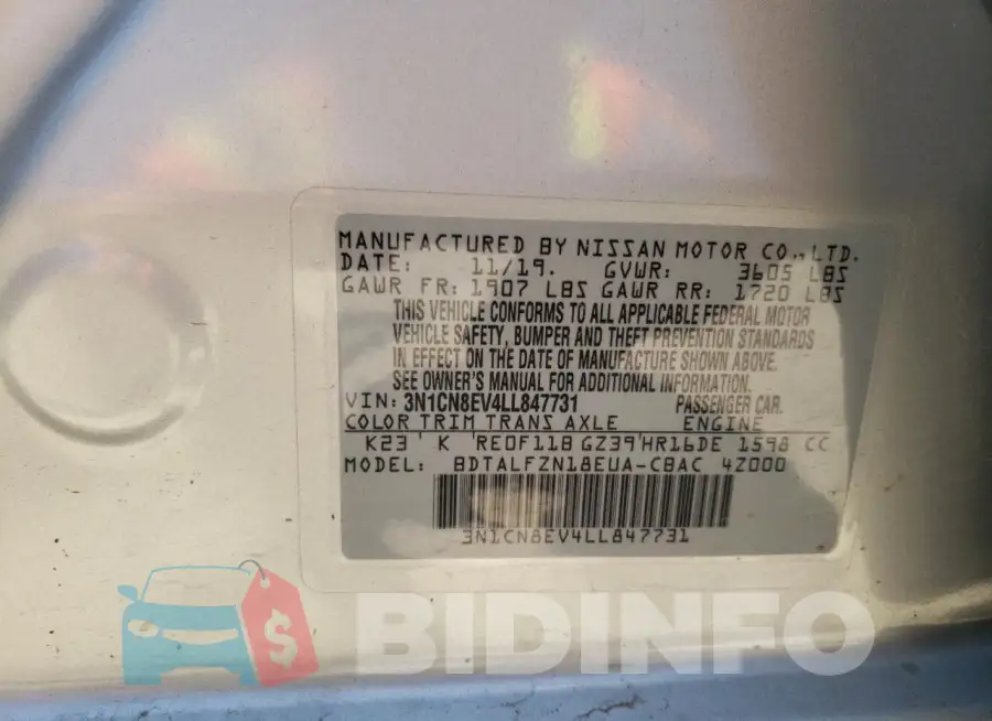 3N1CN8EV4LL847731 Photo# 12