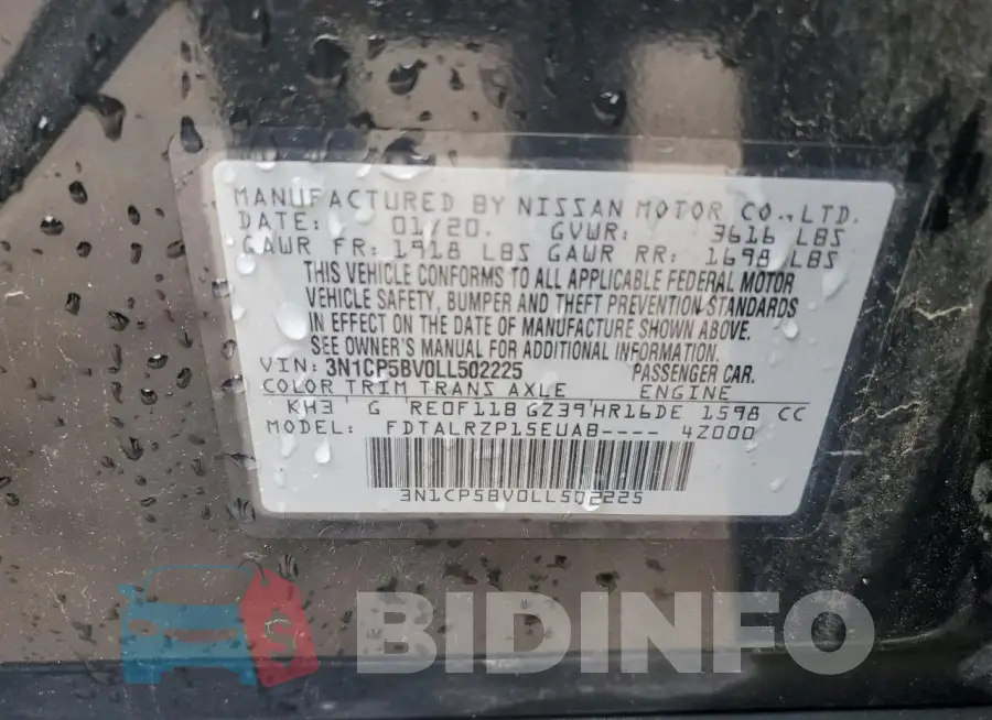 3N1CP5BV0LL502225 Photo# 13
