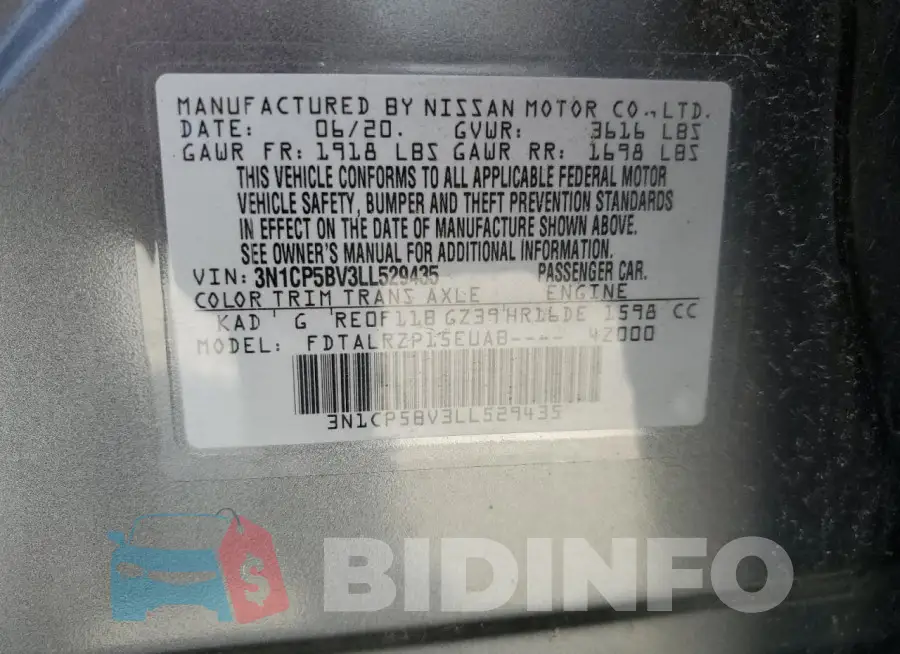 3N1CP5BV3LL529435 Photo# 14