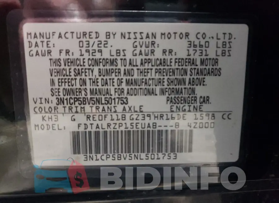 3N1CP5BV5NL501753 Photo# 14