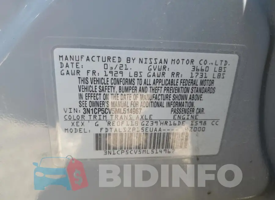 3N1CP5CV5ML514967 Photo# 12