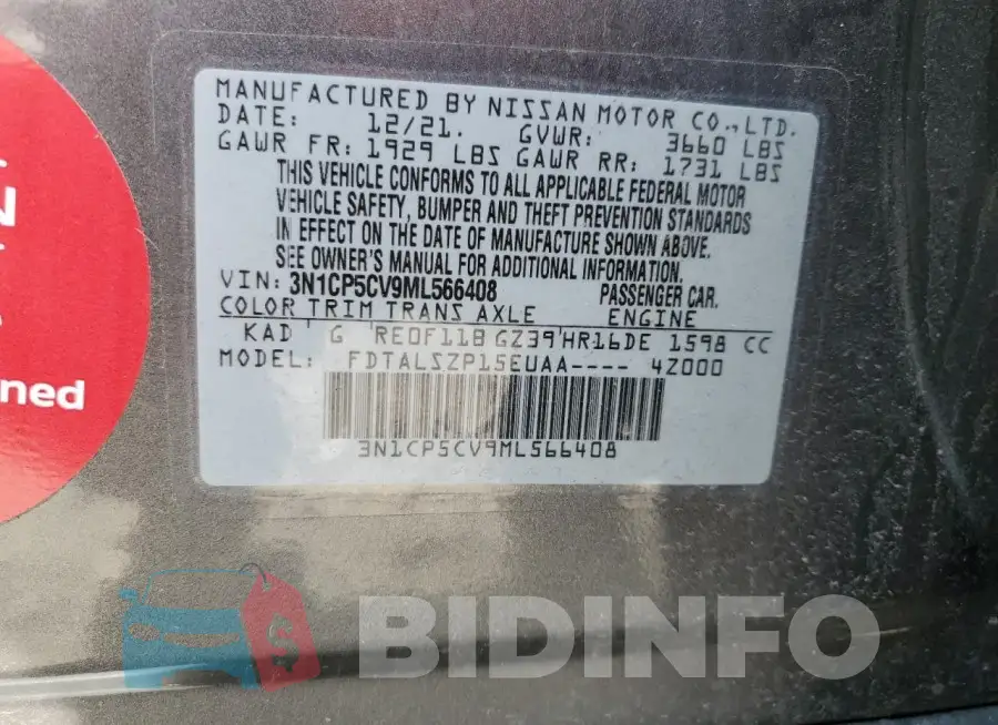 3N1CP5CV9ML566408 Photo# 13