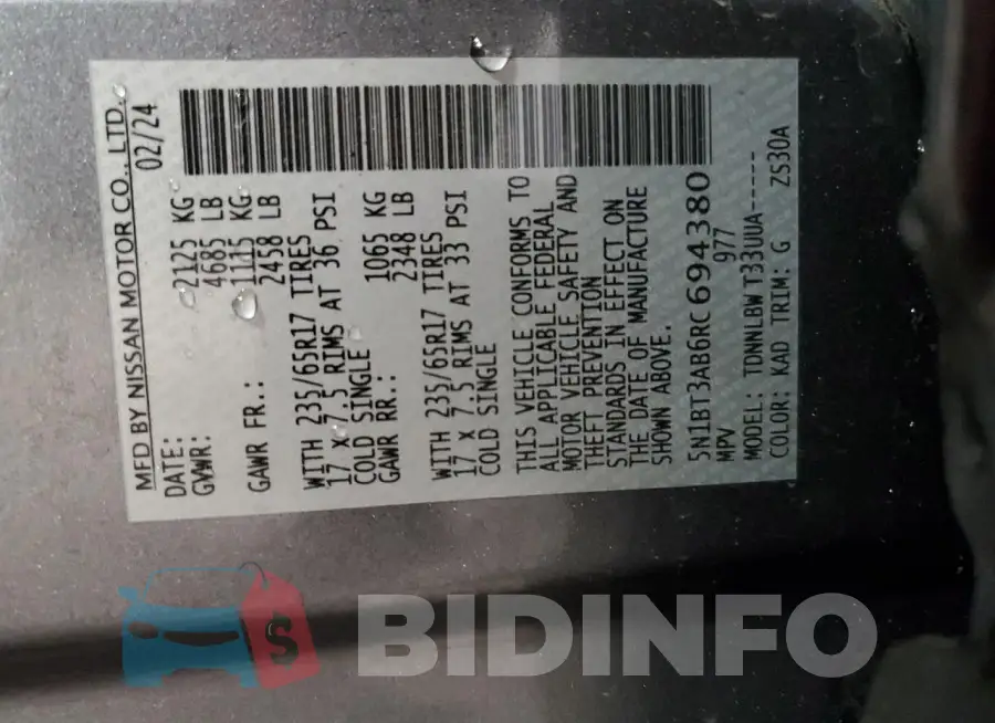 5N1BT3AB6RC694380 Photo# 13