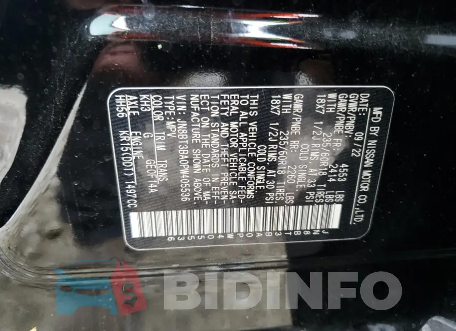 JN8BT3BA0PW405536 Photo# 13