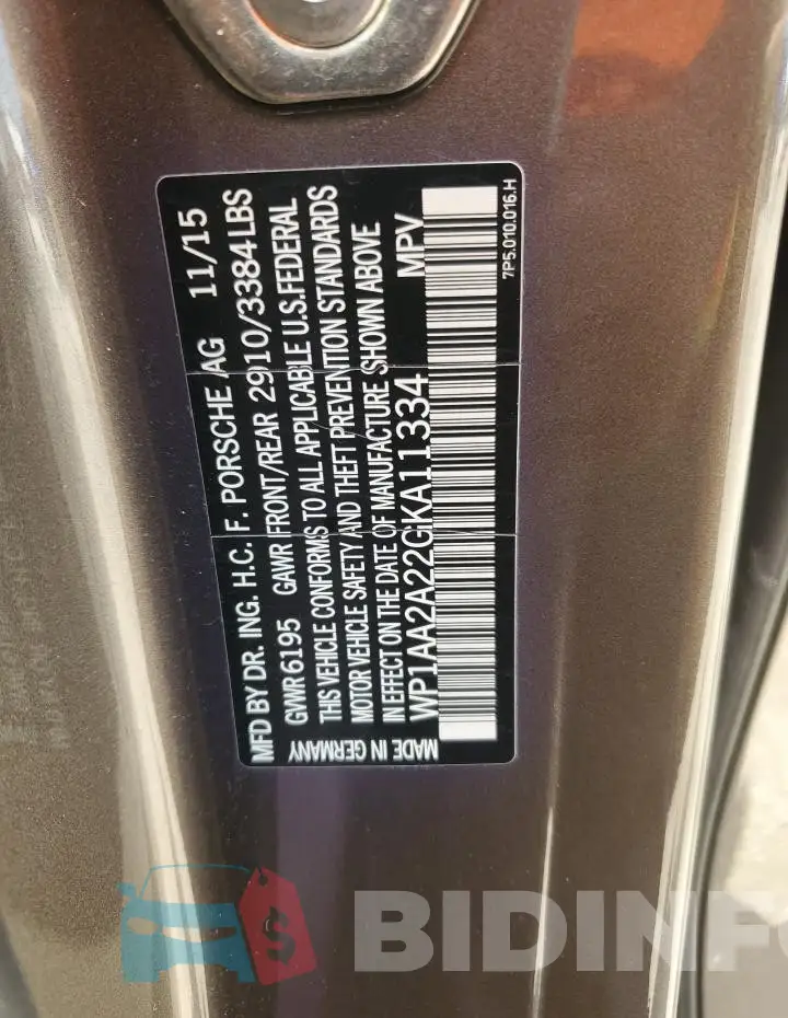 WP1AA2A22GKA11334 Photo# 14