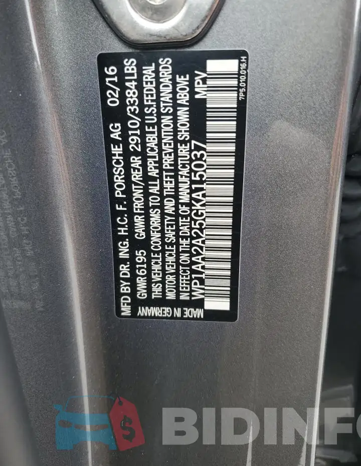 WP1AA2A25GKA15037 Photo# 13