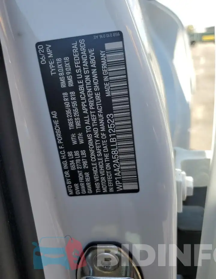 WP1AA2A58LLB12523 Photo# 13