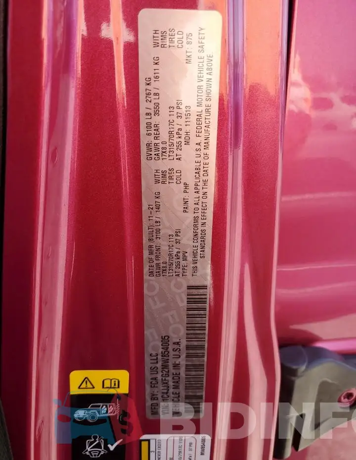 1C4JJXFG2MW854005 Photo# 14