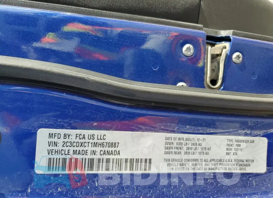 2C3CDXCT1MH670887 Photo# 12