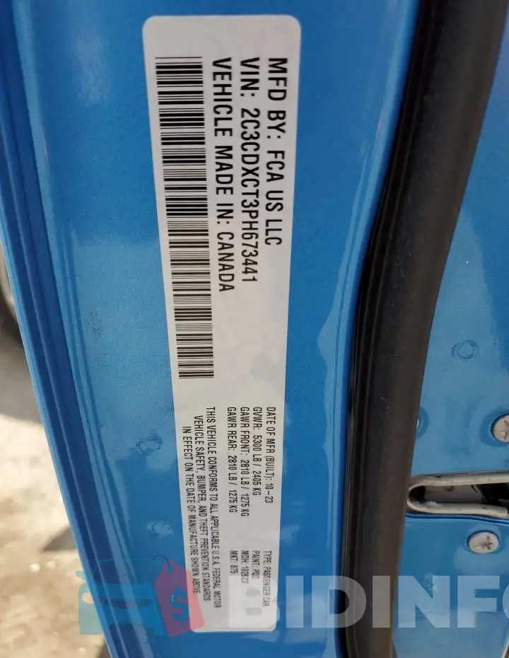 2C3CDXCT3PH673441 Photo# 12