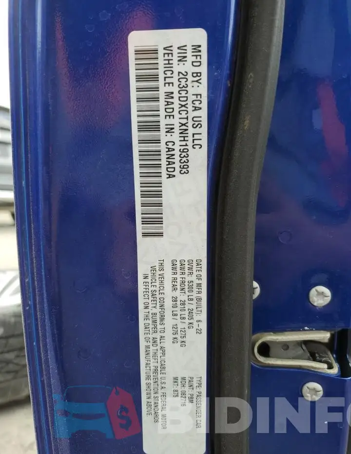 2C3CDXCTXNH193393 Photo# 13