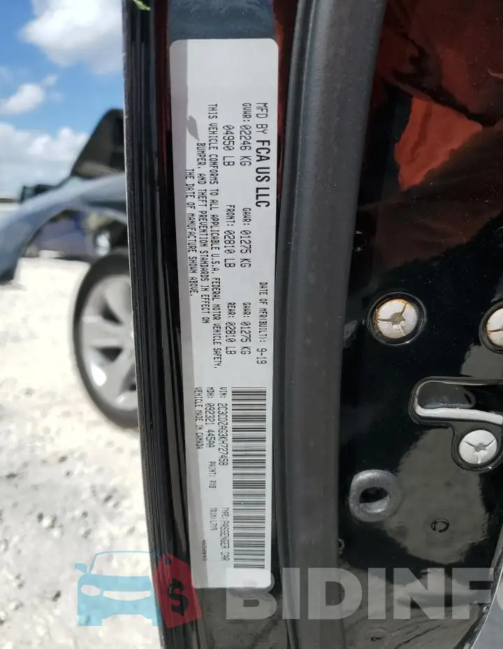 2C3CDZAG3KH727458 Photo# 13