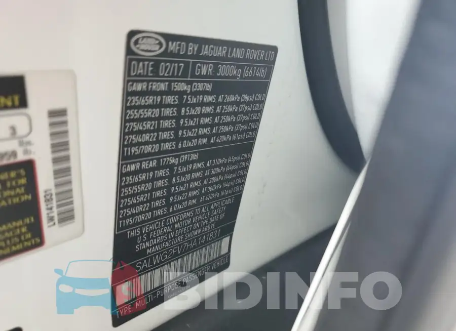 SALWG2FV7HA141831 Photo# 12