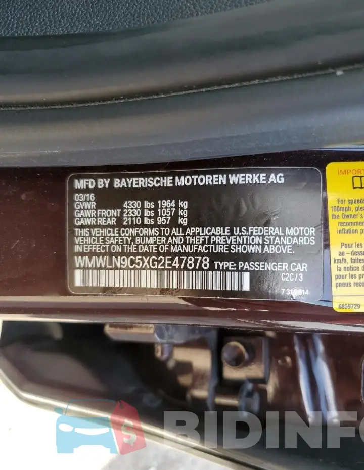 WMWLN9C5XG2E47878 Photo# 12