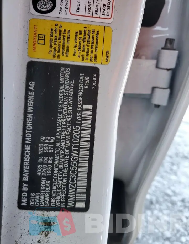 WMWZC3C55GWT10205 Photo# 14