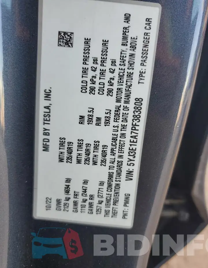 5YJ3E1EA7PF383808 Photo# 13
