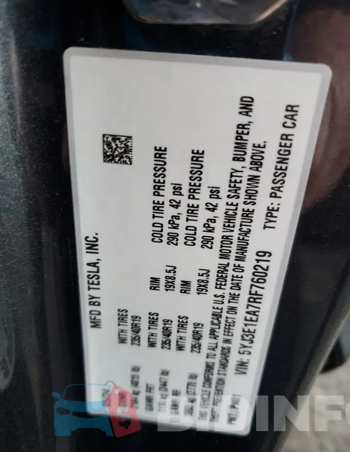 5YJ3E1EA7RF760219 Photo# 12