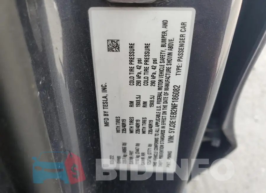 5YJ3E1EB2NF186082 Photo# 13