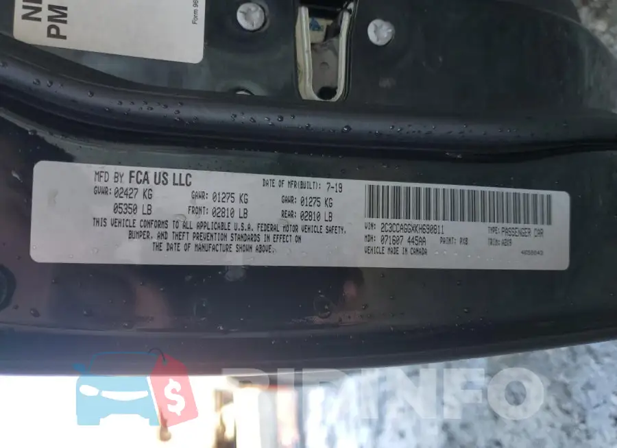 2C3CCAGGXKH690811 Photo# 12
