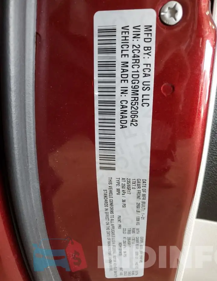 2C4RC1DG9MR520642 Photo# 14