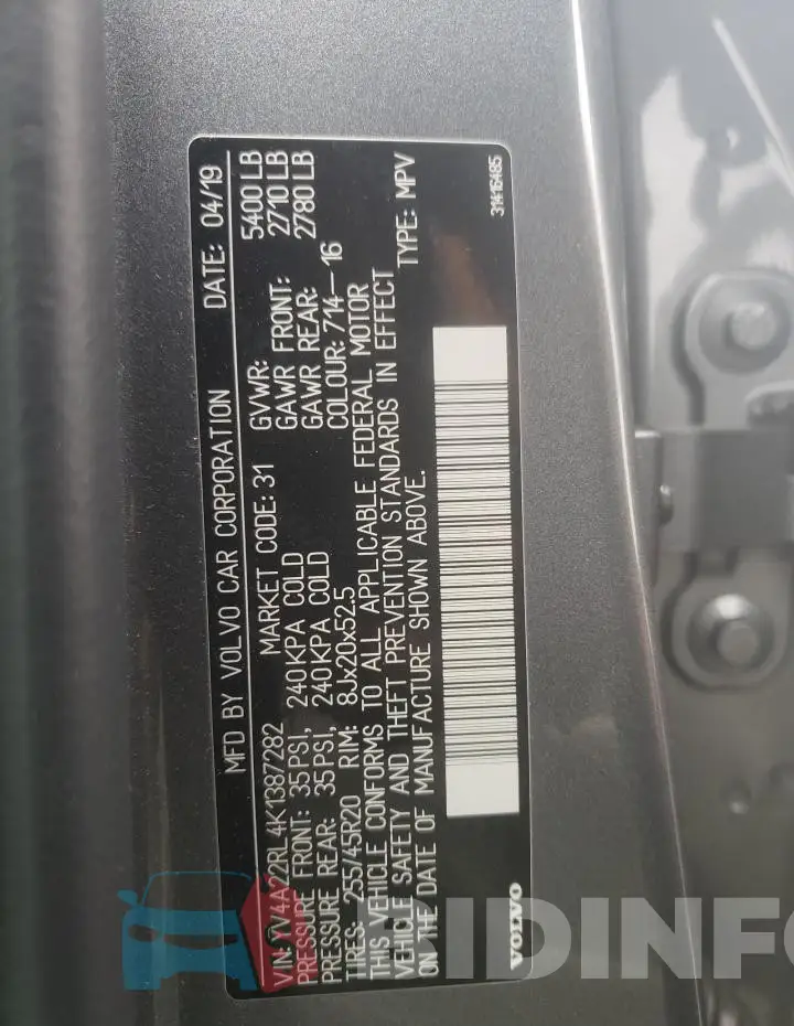 YV4A22RL4K1387282 Photo# 13