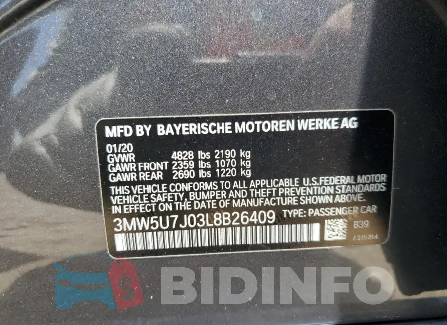 3MW5U7J03L8B26409 Photo# 12