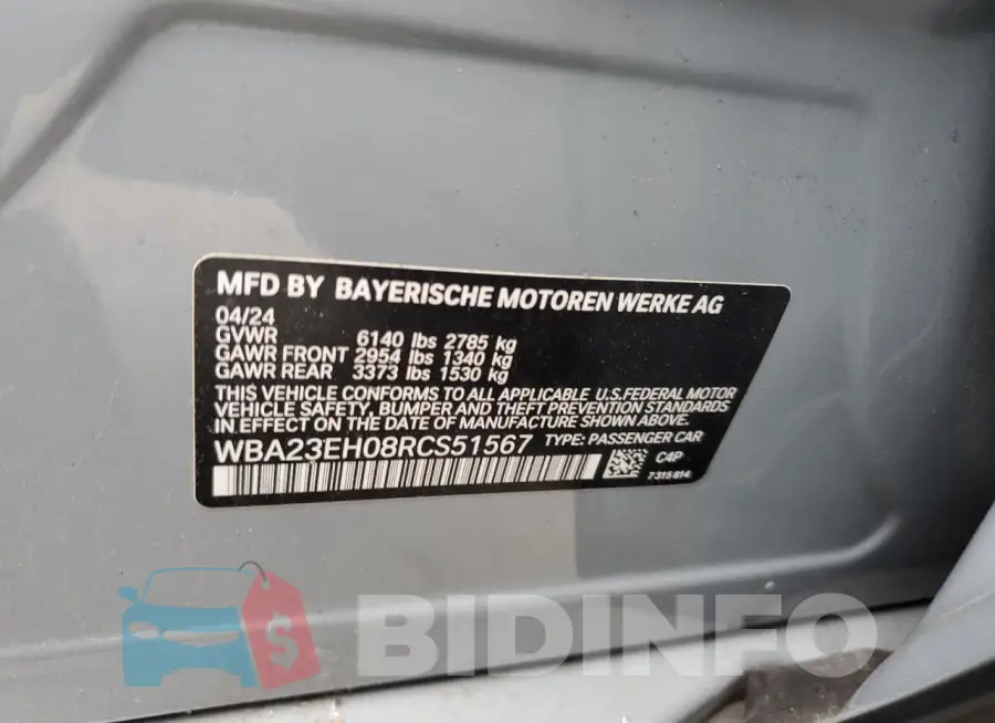 WBA23EH08RCS51567 Photo# 12