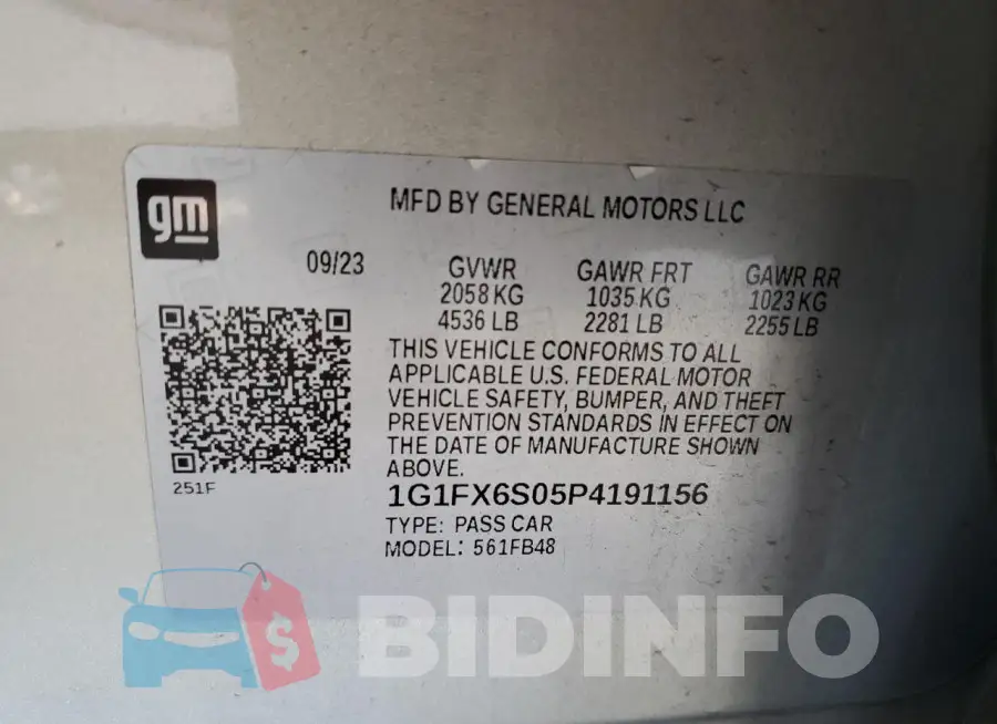 1G1FX6S05P4191156 Photo# 12
