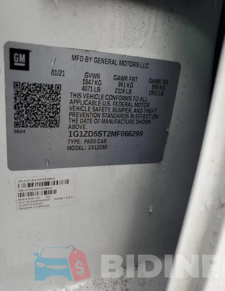 1G1ZD5ST2MF066299 Photo# 12