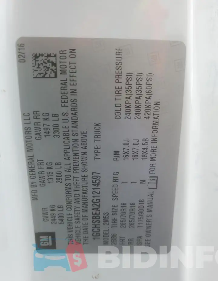 1GCHSBEA2G1214597 Photo# 12