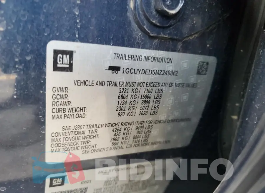 1GCUYDED5MZ249862 Photo# 12