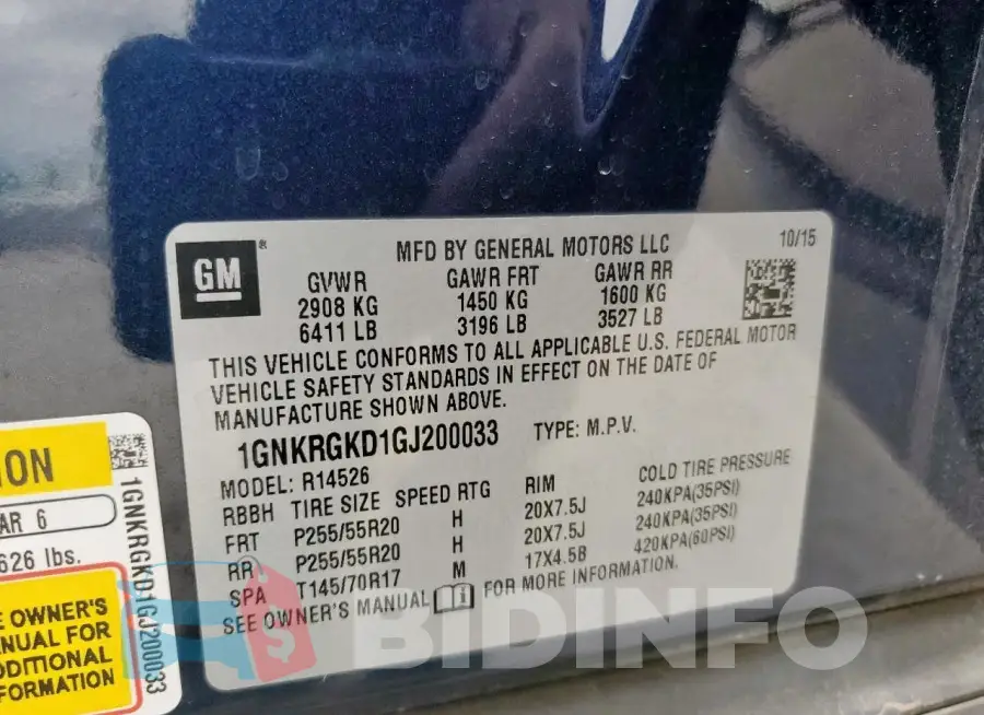 1GNKRGKD1GJ200033 Photo# 13