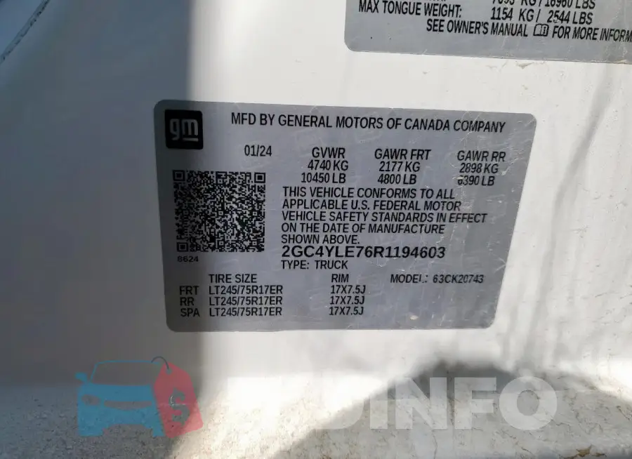 2GC4YLE76R1194603 Photo# 12