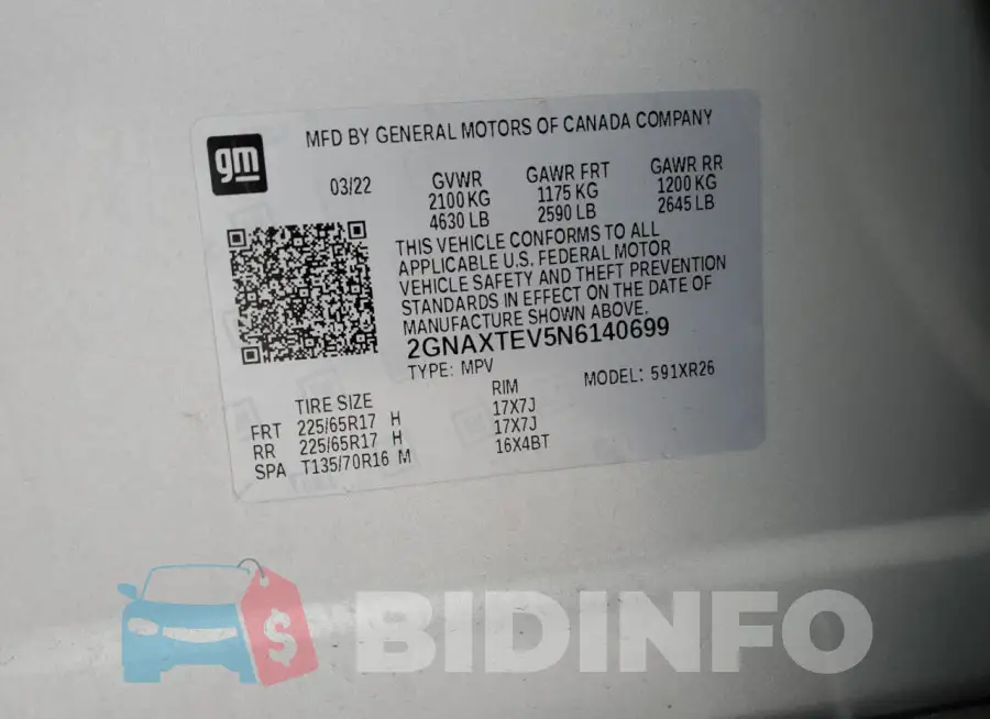 2GNAXTEV5N6140699 Photo# 12