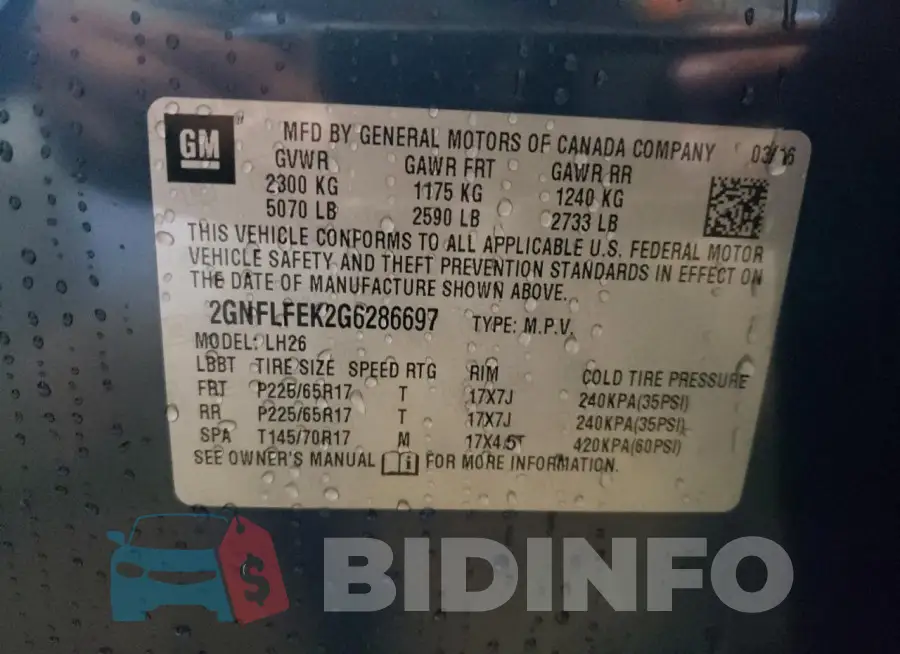 2GNFLFEK2G6286697 Photo# 13