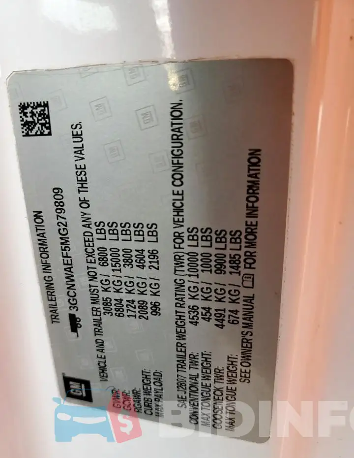 3GCNWAEF5MG279809 Photo# 13