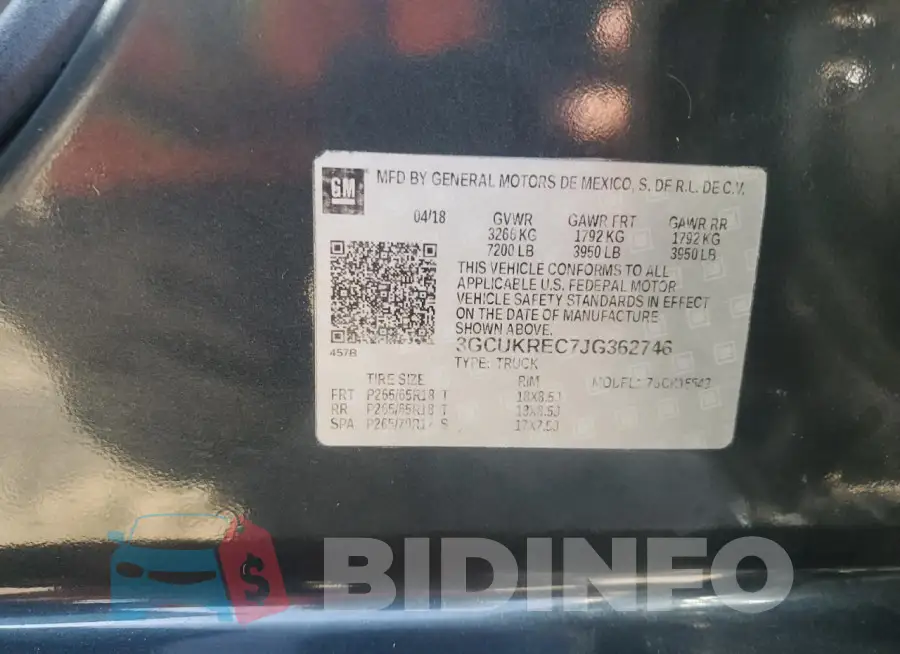3GCUKREC7JG362746 Photo# 12