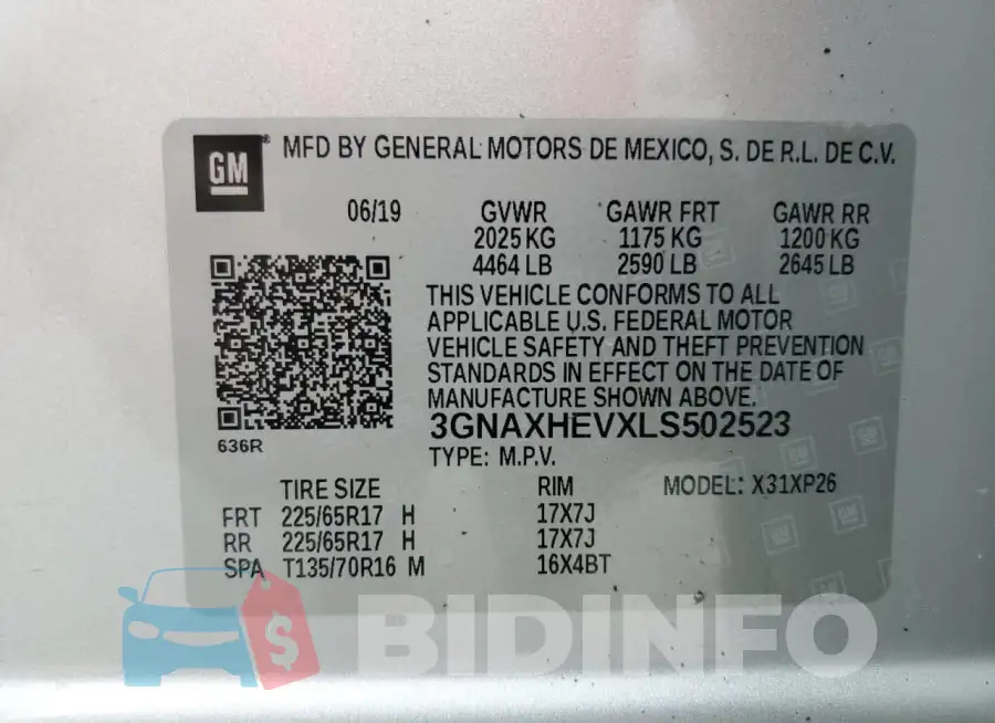 3GNAXHEVXLS502523 Photo# 13