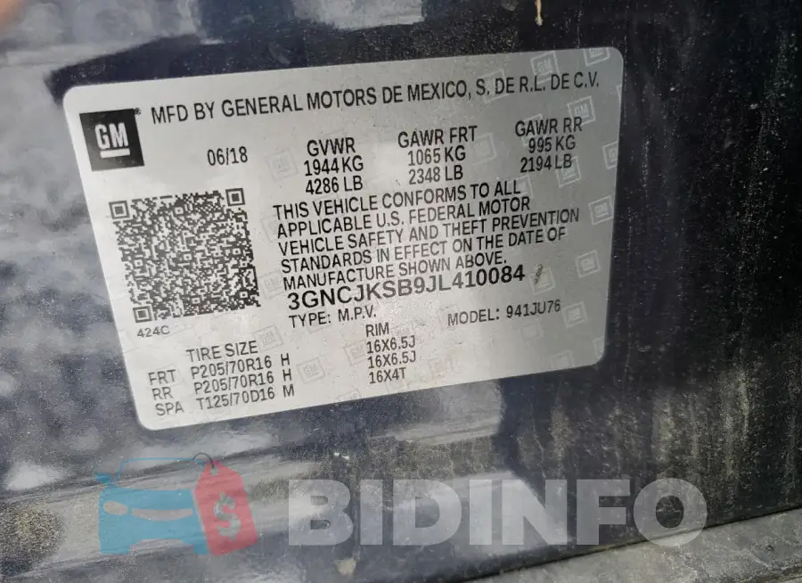 3GNCJKSB9JL410084 Photo# 13