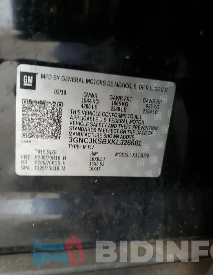 3GNCJKSBXKL326681 Photo# 14