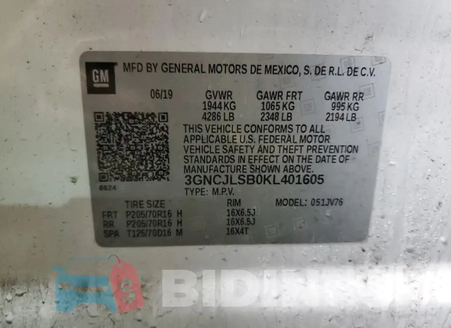 3GNCJLSB0KL401605 Photo# 13