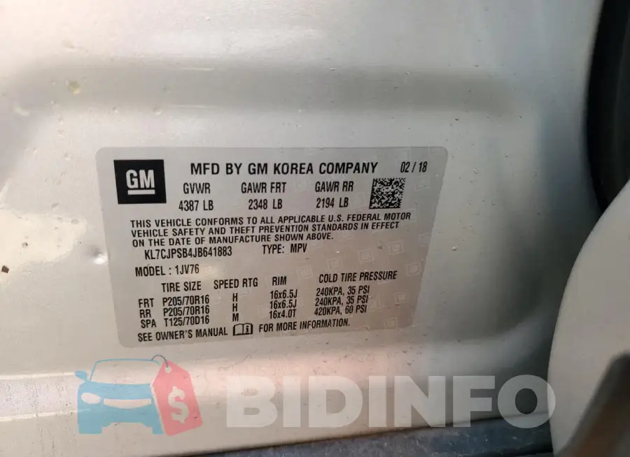 KL7CJPSB4JB641883 Photo# 13