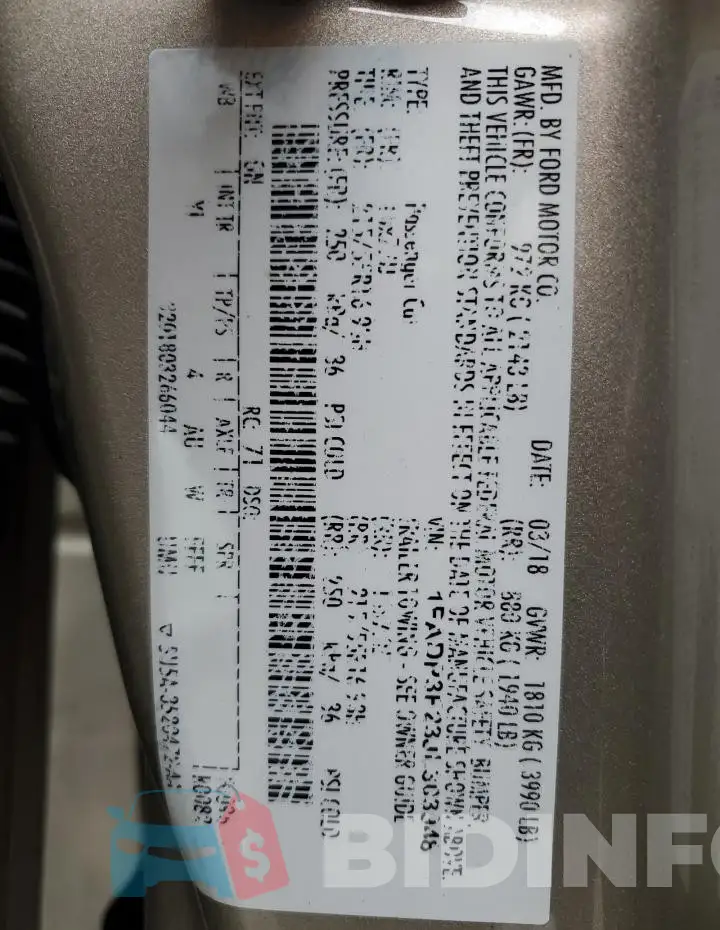 1FADP3F23JL303948 Photo# 12